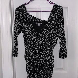 Black & White leopard J Lo dress